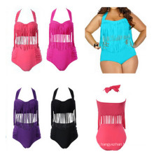 2015 Latest Design Plus Size Tassel Swimwear (53046)